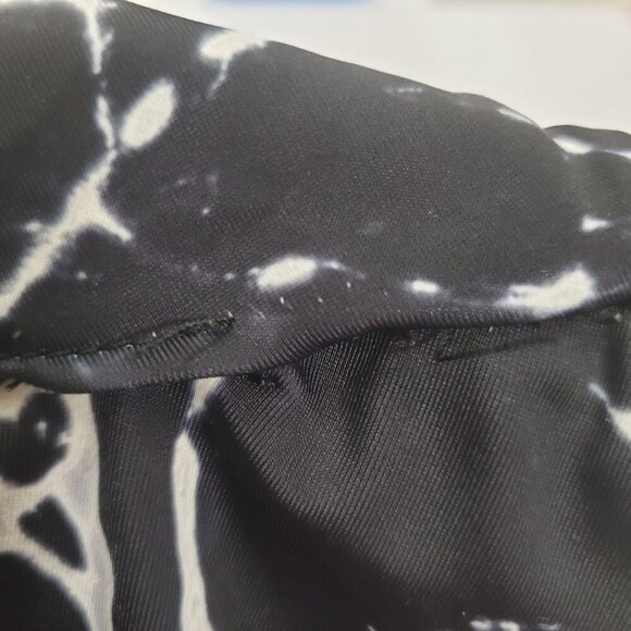 Unbranded Women's Black White Marbled High Waisted High Cut Leg Bikini Bottom XL - Picture 2 of 3